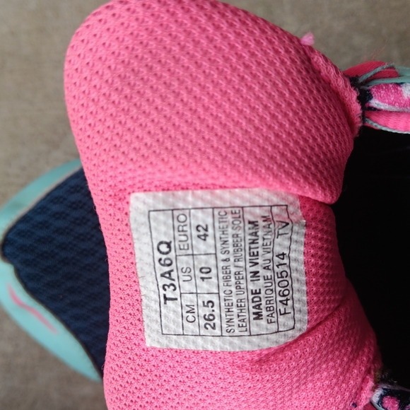 Asics Gel-Frantic 7 running shoe t3a6q sky blue hot pink navy women's Size 10 #A - Picture 2 of 9